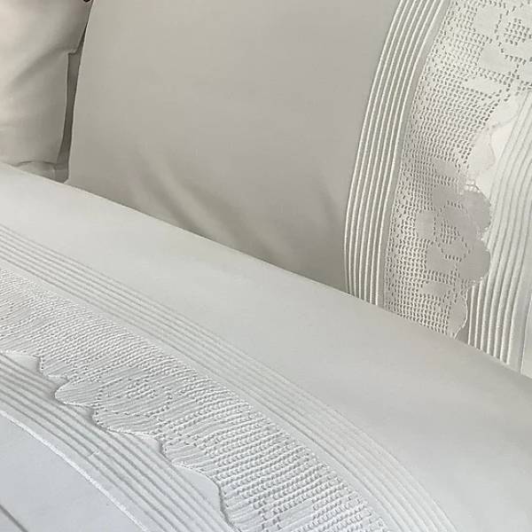 El Örme Dantelli Pamuk Saten Nevresim Takımı - 6 parça