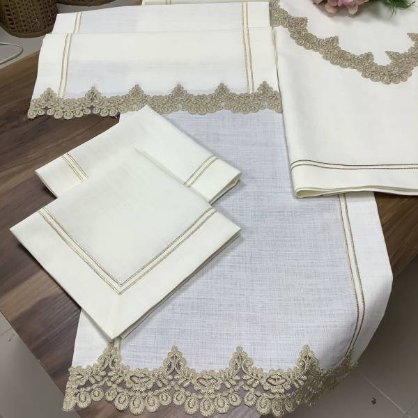 SIRMALI YALDIZ DANTELLİ ODA TAKIMI - 5 PARÇA