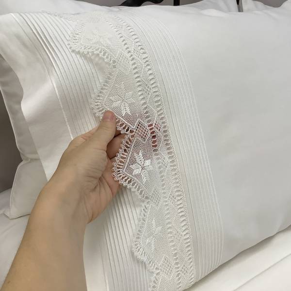 İğne Oya Pamuklu Aplikeli Pike Takımı - 6 Parça