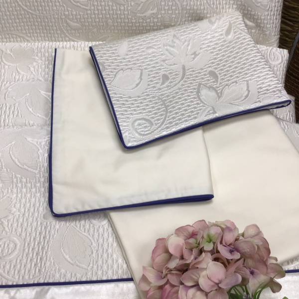 Lacivert Dantelli Tek Kişilik Pike Takımı -4 Parça