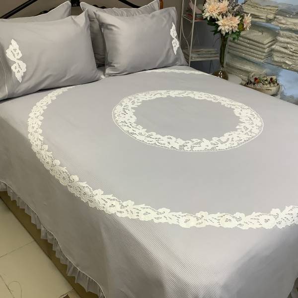 Beyaz İşleme Detaylı Pike Takımı Seti -6 Parça