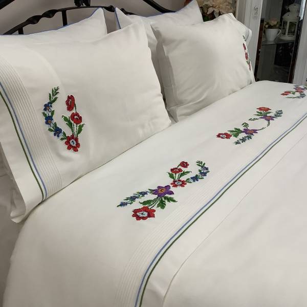 Gelin Tacı Kaneviçe İşlemeli Nevresim Takımı - 6 Parça