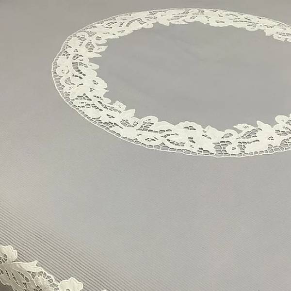 Beyaz İş Dantelli Pike Takımı - 6 Parça